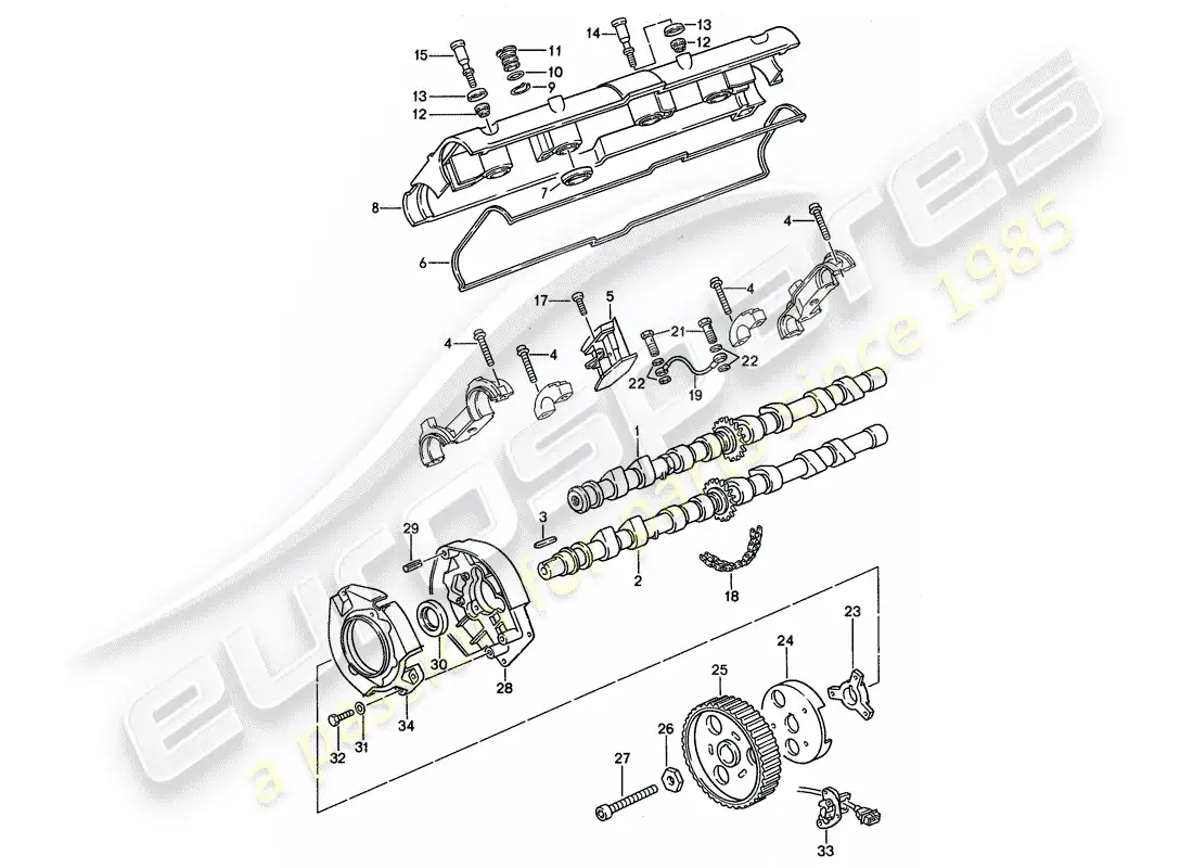 porsche 1990 (944) camshaft parts diagram