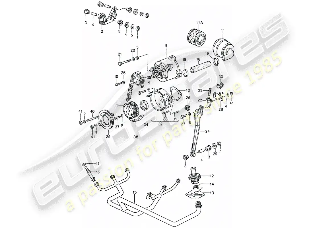 porsche 1994 (964) air injection parts diagram