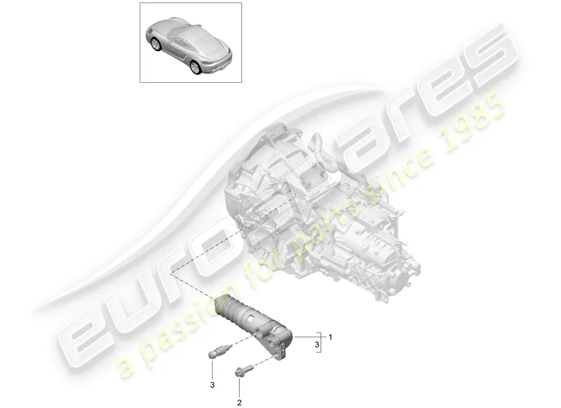 porsche 2019 (718 cayman) clutch slave cylinder parts diagram