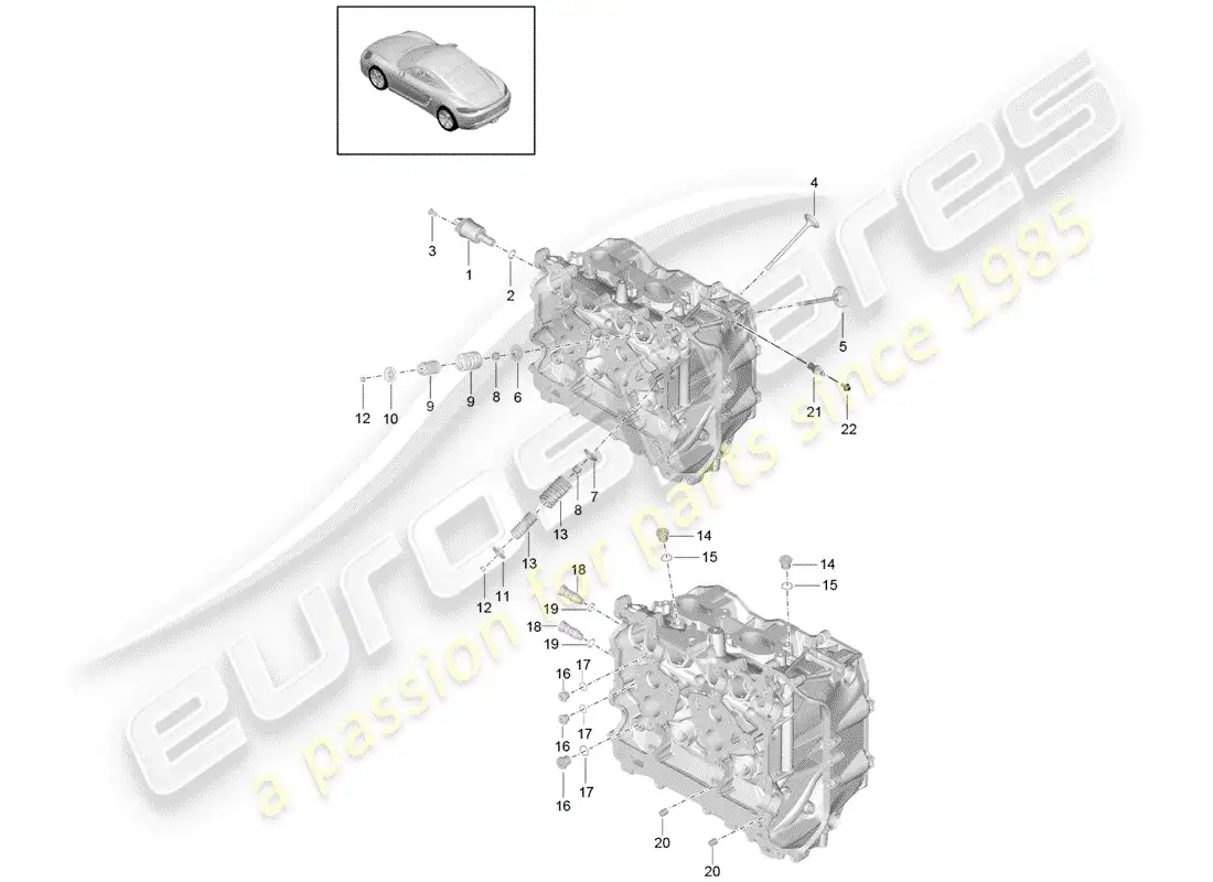 porsche 2019 (718 cayman) cylinder head parts diagram