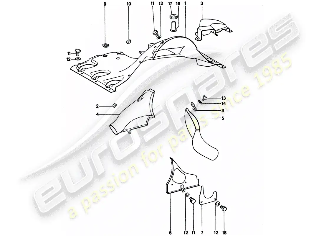 porsche 1975 (911) air duct parts diagram