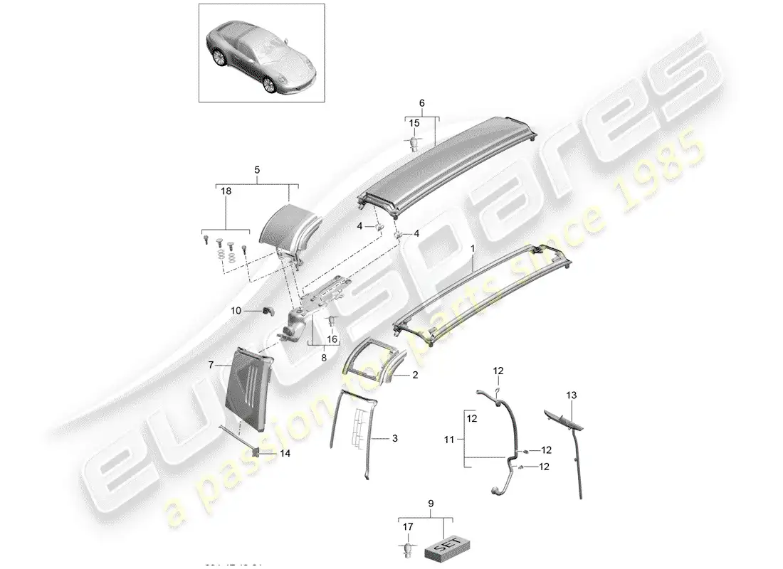 porsche 2019 (991-2) trim parts diagram