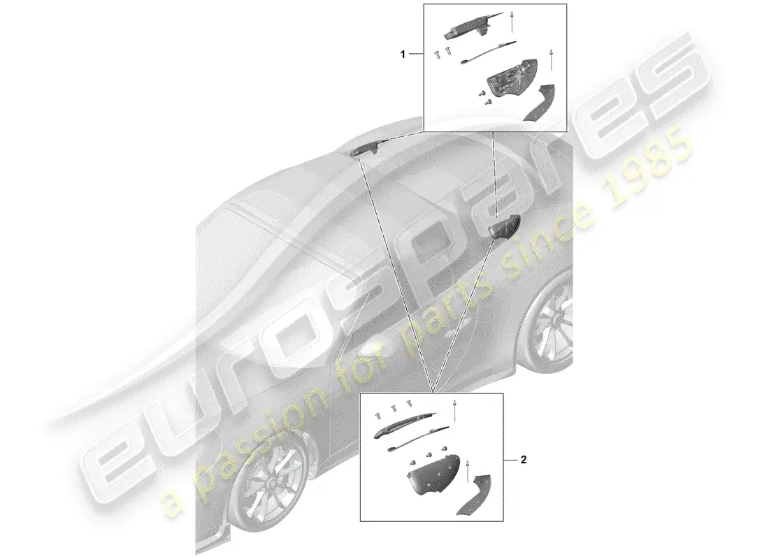porsche 2014 (991-1 r/gt3/rs) catch parts diagram