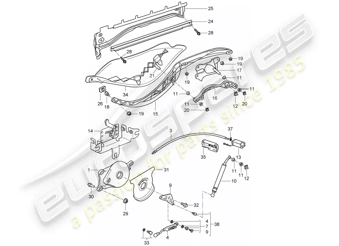 porsche 2006 (987 boxster) driving mechanism parts diagram