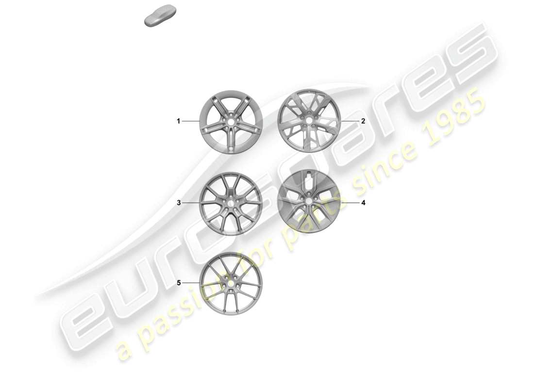porsche 2026 (taycan 9j1-2) alloy wheel 21 part diagram
