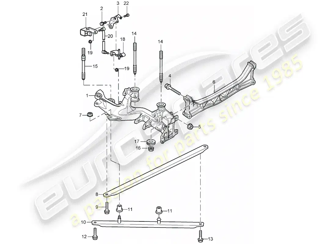 porsche 2002 (996 gt3) rear axle - side panel - bracket parts diagram