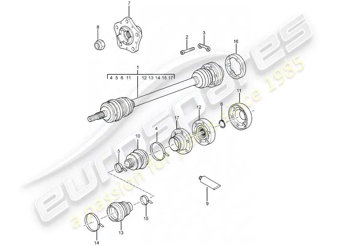 porsche 2004 (996) drive shaft - wheel hub - f 99-2s603 556>> - f 99-2s642 148>> - f 99-2s630 714>> - f 99-2s603 623>> - f 99-2s642 182>> - f 99-2s630 737>> parts diagram