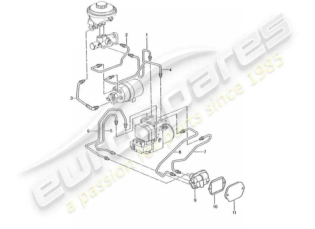 porsche 2003 (986 boxster) brake line - front end - d - mj 2001>> part diagram