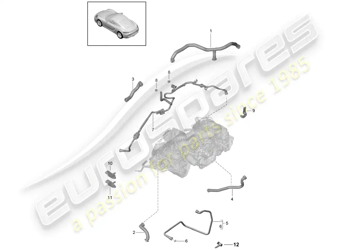 porsche 2017 (718 cayman) crankcase parts diagram