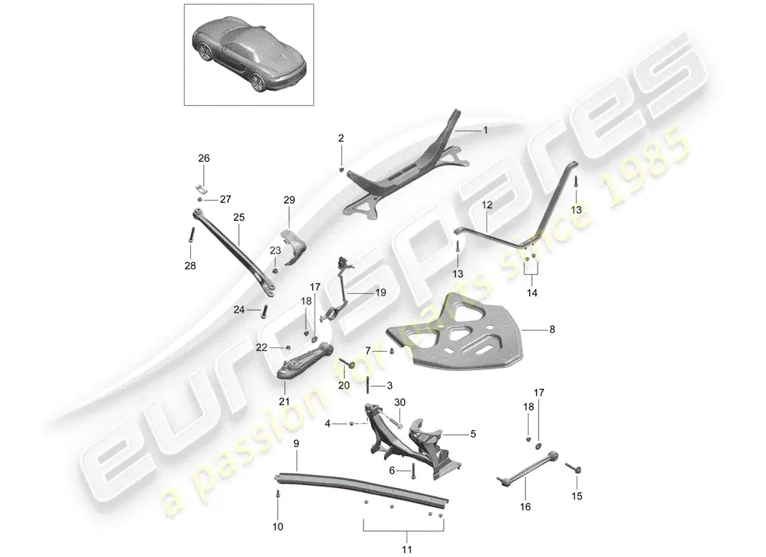 porsche 2015 (981 boxster) rear axle parts diagram