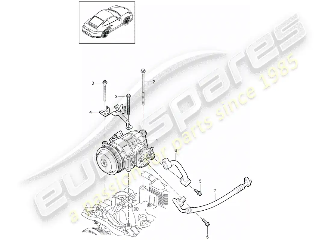 porsche 2011 (997-2 turbo / gt2 rs) compressor parts diagram