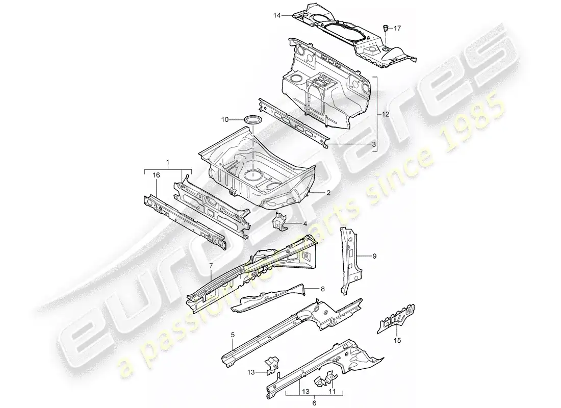 porsche 2007 (987 boxster) front end part diagram