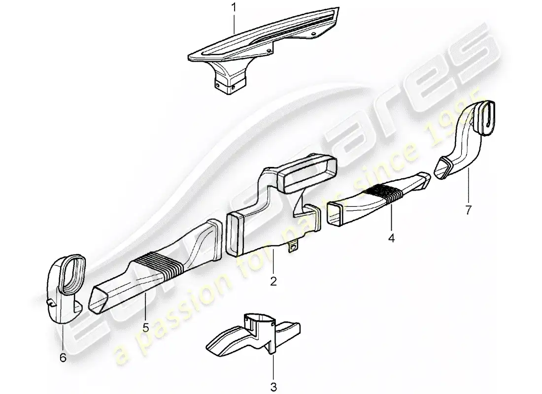 porsche 2005 (987 boxster) heater parts diagram