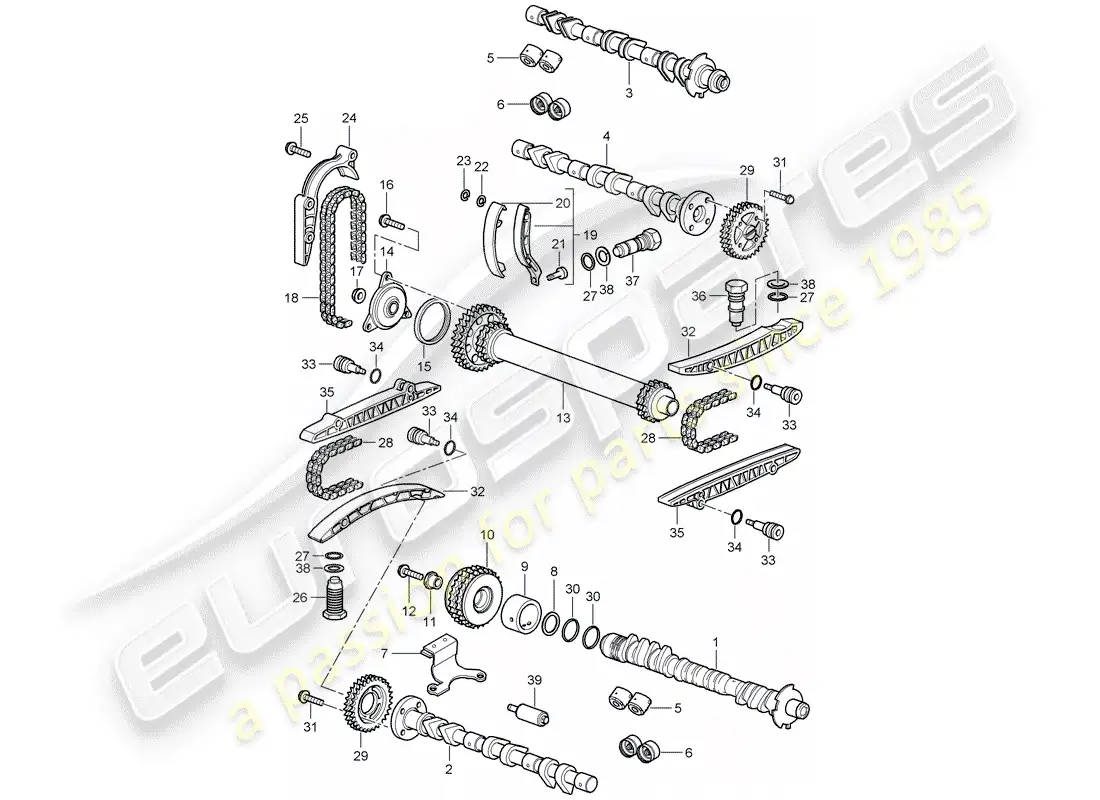 porsche 2007 (987 cayman) camshaft parts diagram