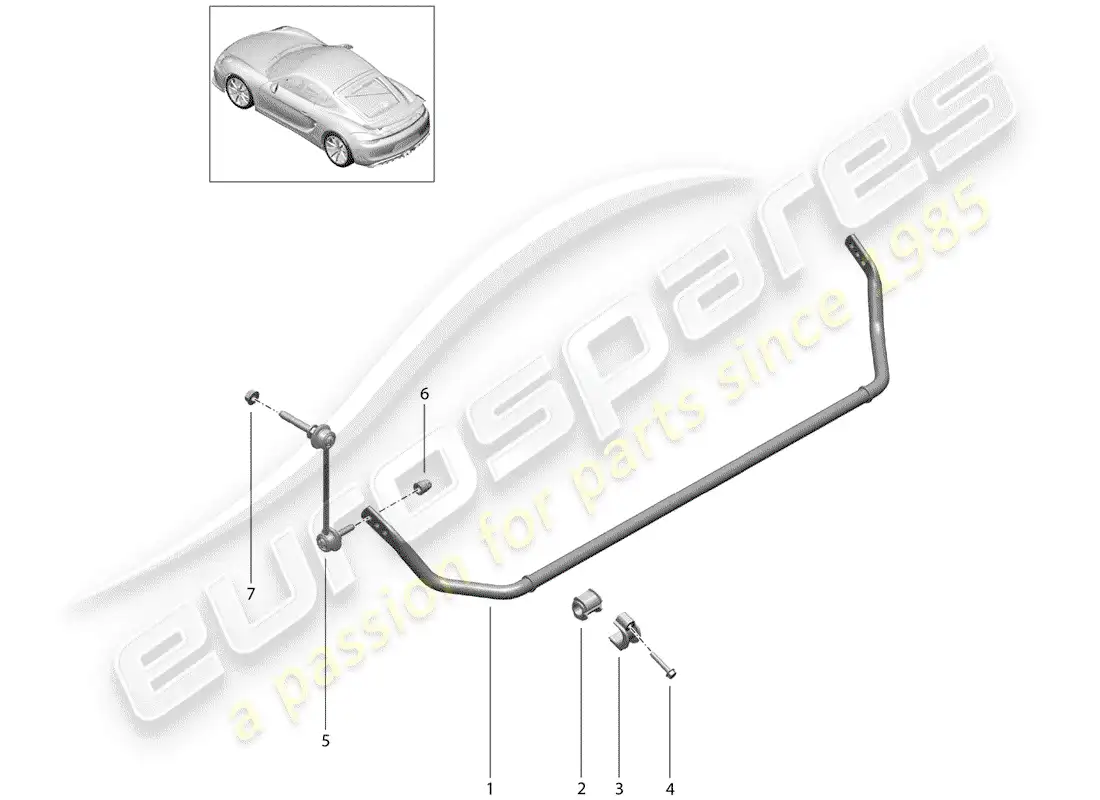 porsche 2016 (981 cayman gt4) stabilizer part diagram