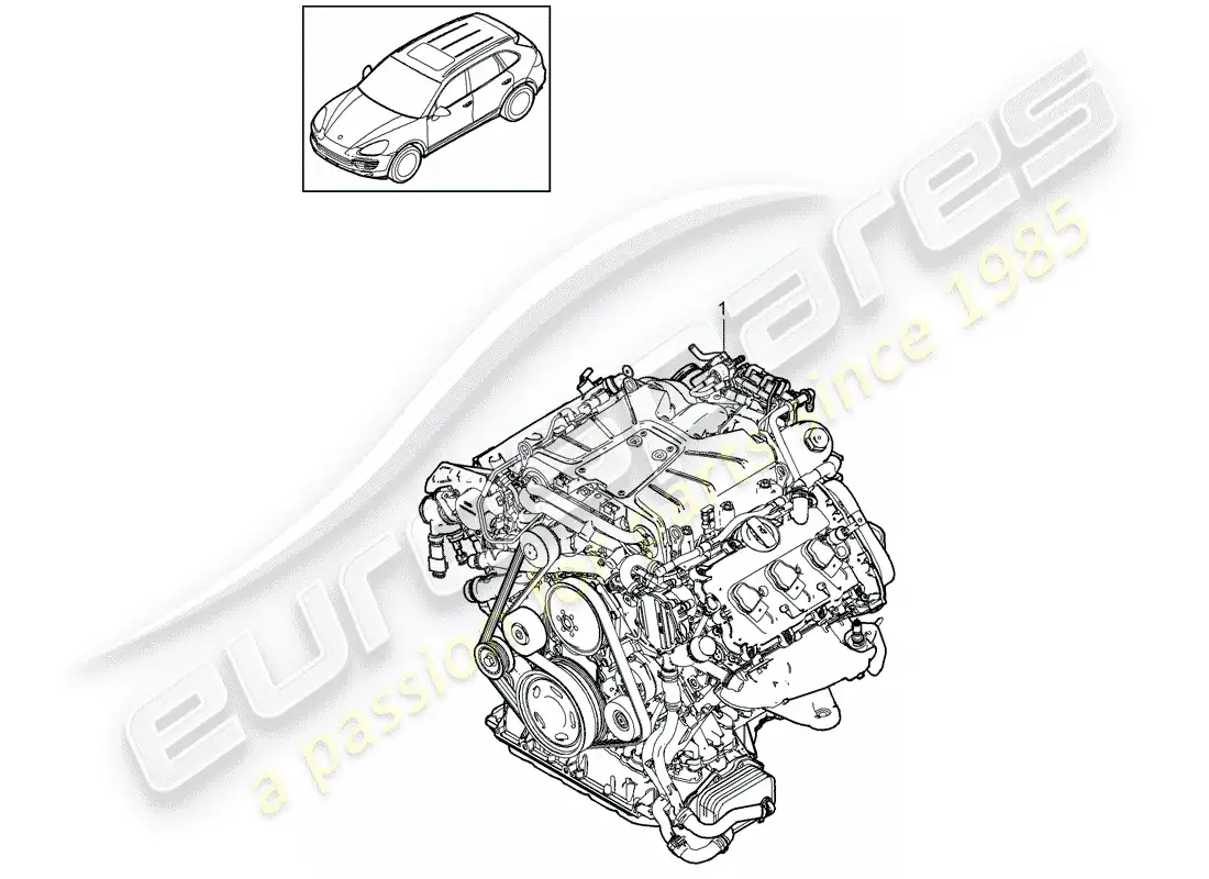 porsche 2016 (cayenne e2 92a) replacement engine parts diagram