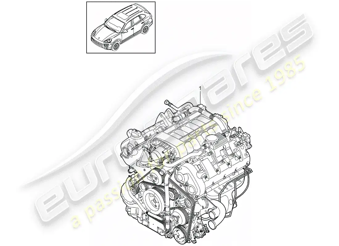 porsche 2014 (cayenne e2 92a) replacement engine part diagram