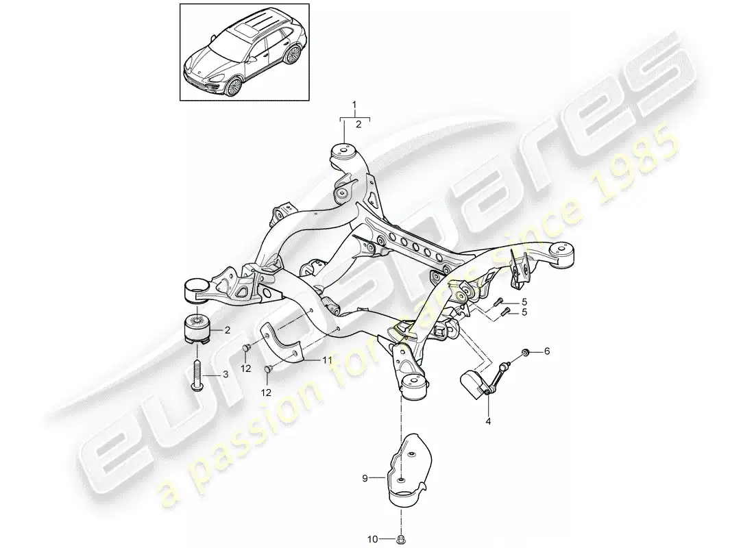 porsche 2014 (cayenne e2 92a) rear axle part diagram