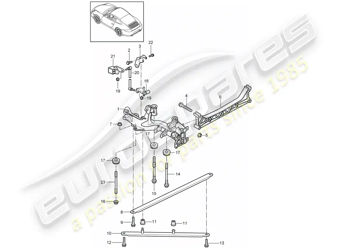 porsche 2012 (997-2) rear axle parts diagram