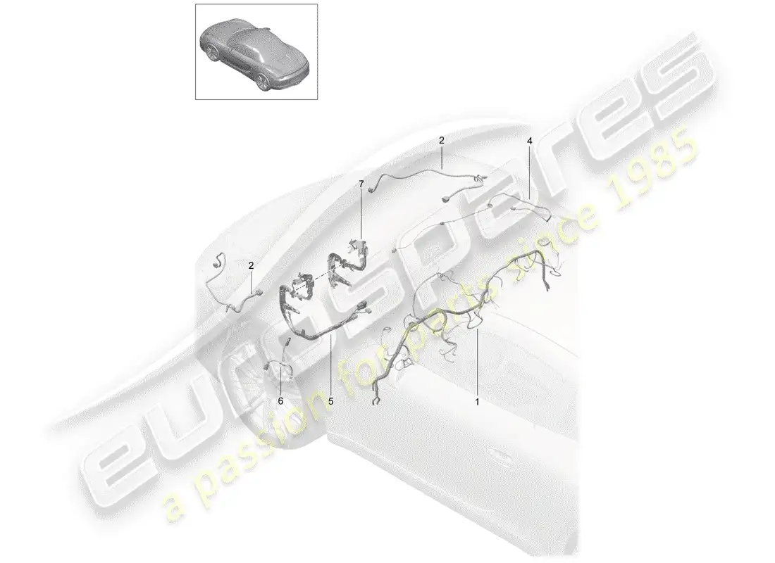 porsche 2016 (981 boxster) wiring harnesses parts diagram