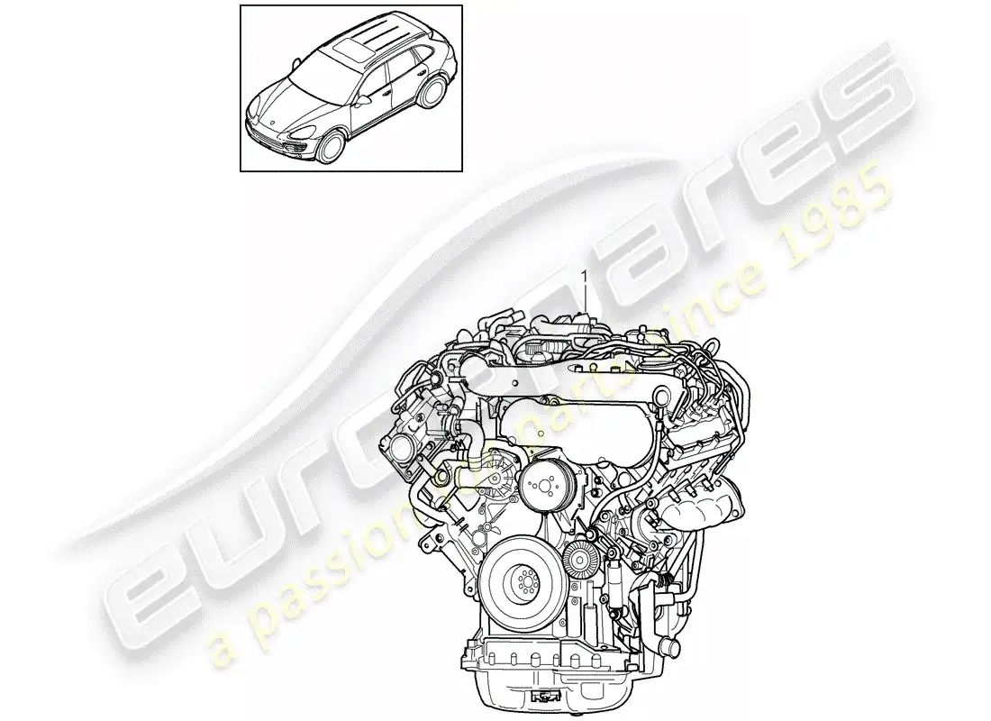 porsche 2016 (cayenne e2 92a) replacement engine parts diagram