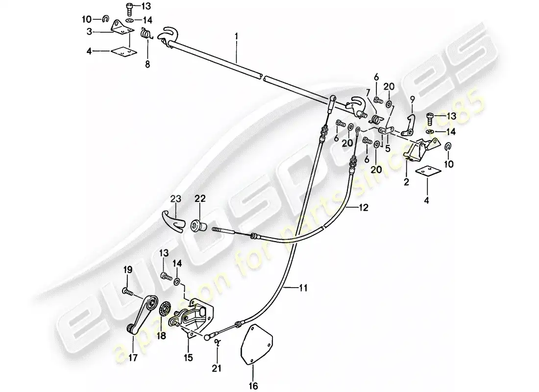 porsche 1988 (911) rear covering - relay shaft - single parts - d - mj 1989>> - mj 1989 parts diagram