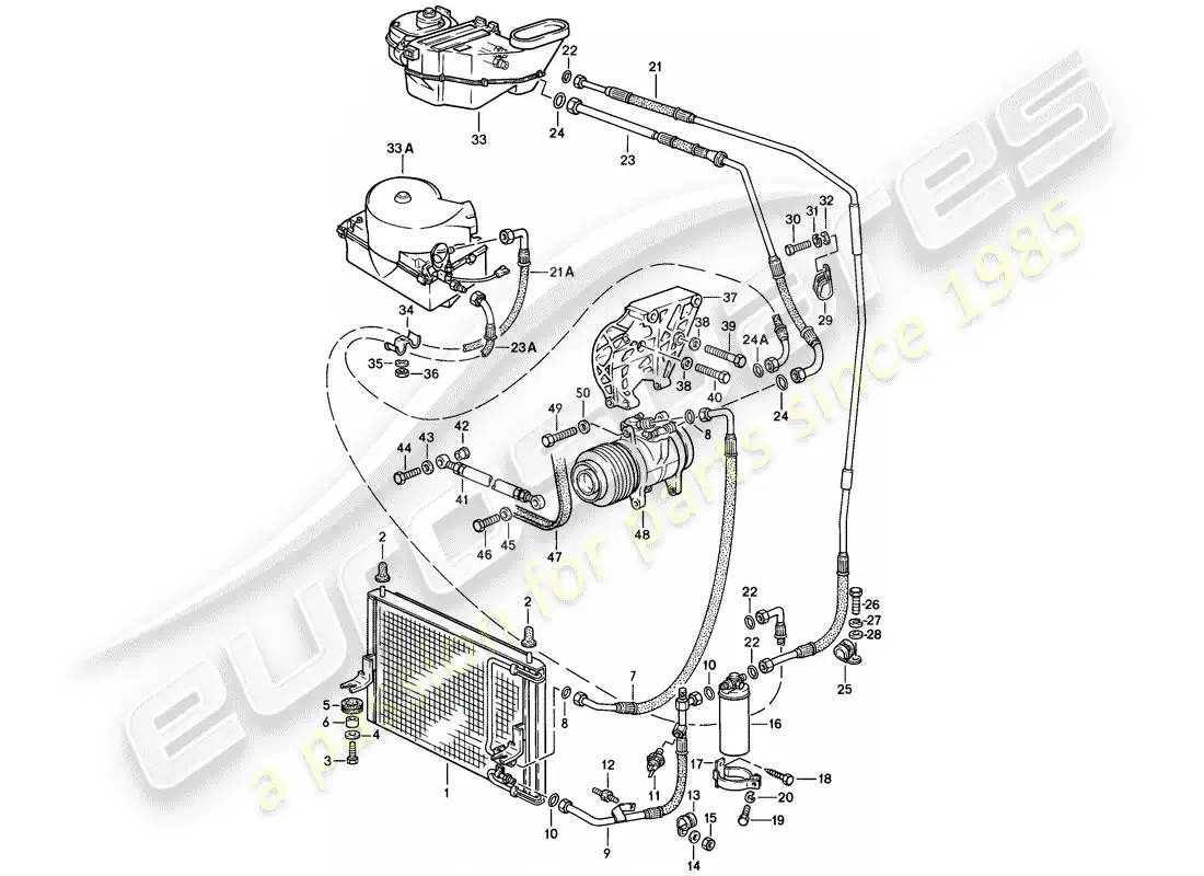 porsche 1984 (944) air conditioner parts diagram