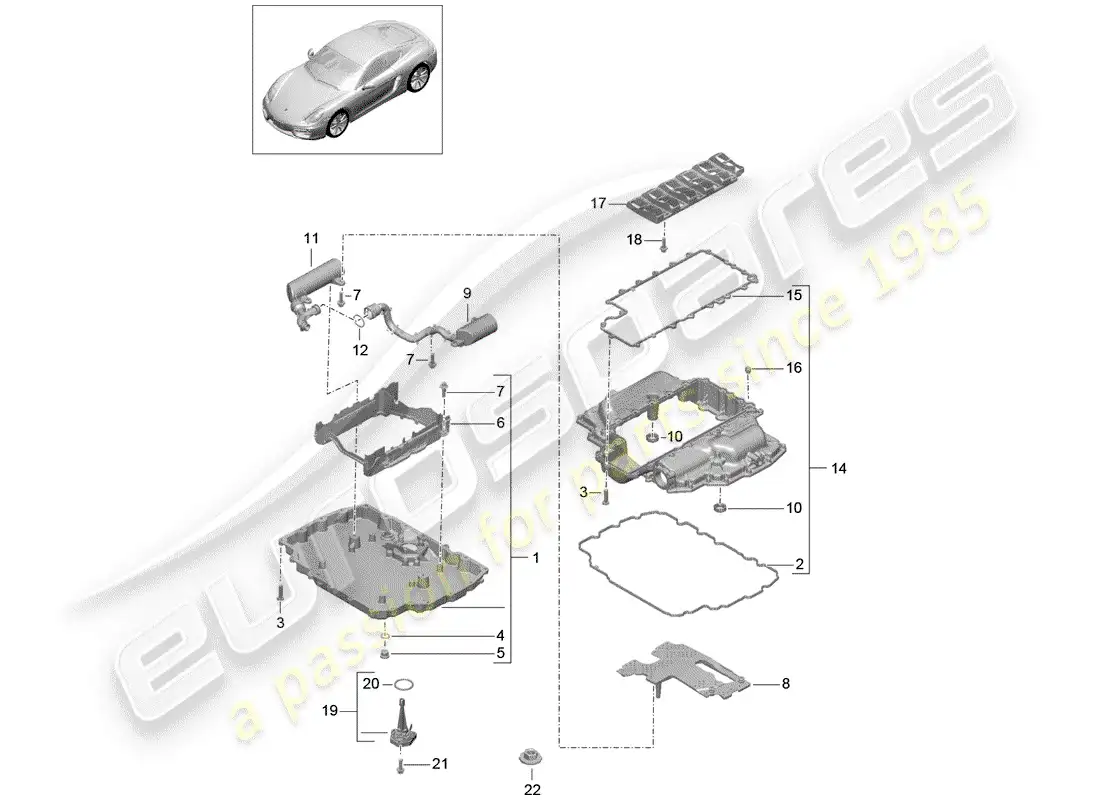 porsche 2014 (981 cayman) oil pan parts diagram