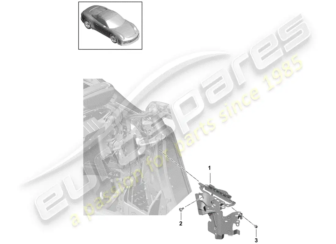 porsche 2014 (991-1 r/gt3/rs) flap parts diagram