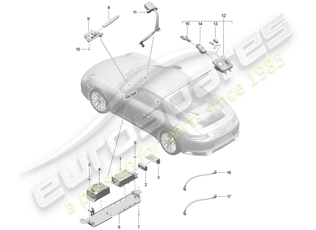 porsche 2019 (991-2) for vehicles with telephone parts diagram