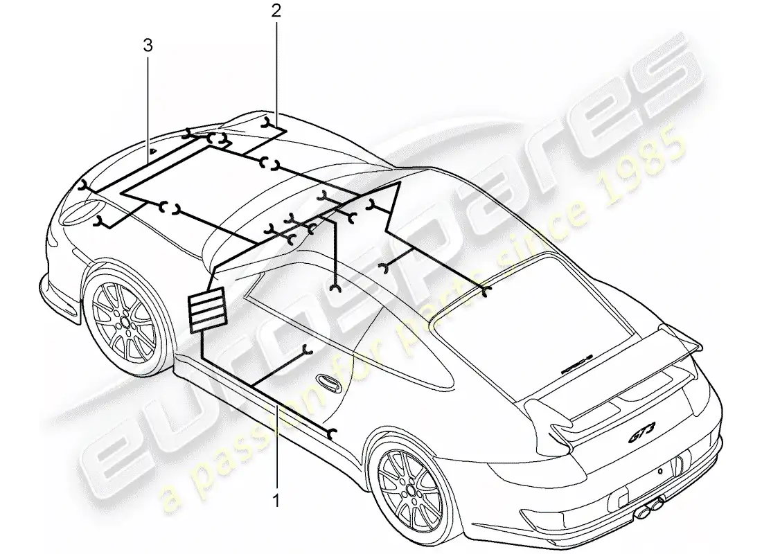 porsche 2010 (997-2 gt3) wiring harnesses parts diagram