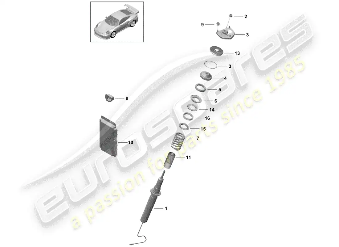 porsche 2017 (991-2 turbo) vibration damper part diagram