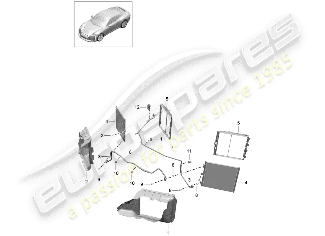 porsche 2017 (991-2) refrigerant circuit parts diagram