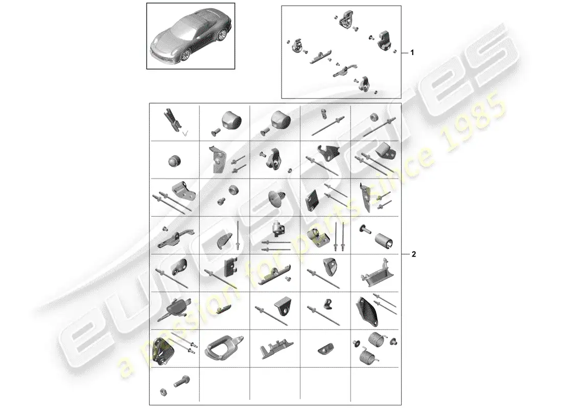 porsche 2014 (991-1 r/gt3/rs) sundry parts diagram