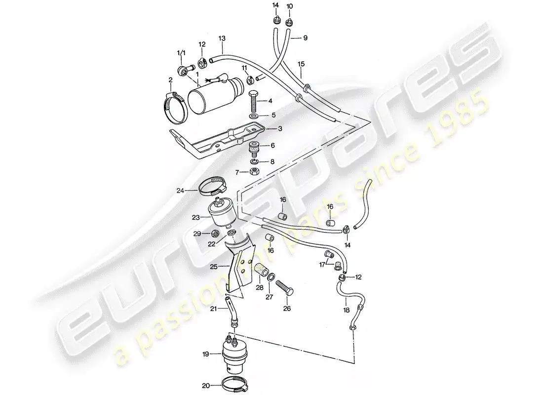 porsche 1974 (911) fuel system - d >> - mj 1974 parts diagram