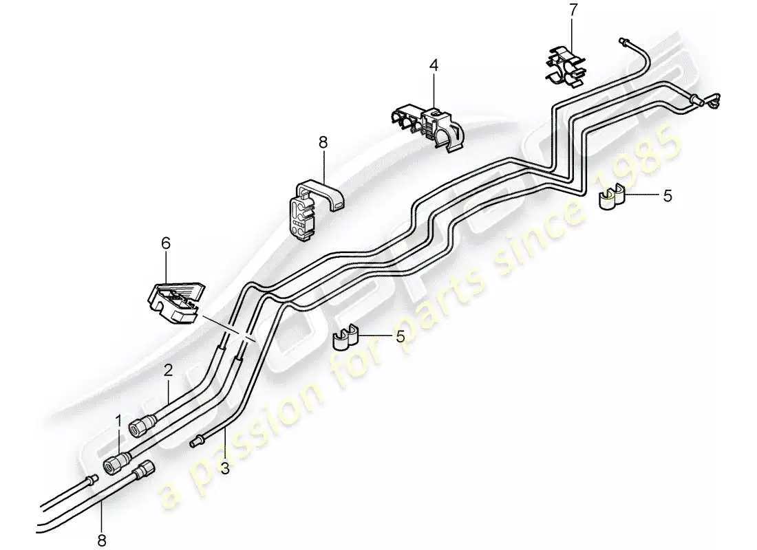 porsche 2008 (997-1 gt3) fuel system parts diagram
