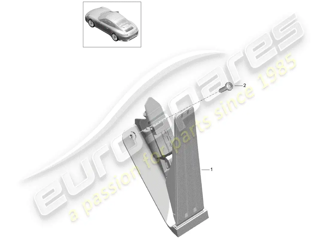 porsche 2020 (991-2) brake and acc. pedal assembly parts diagram