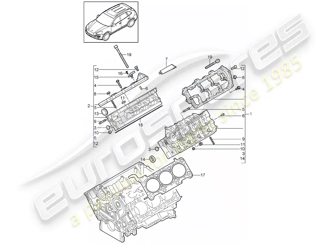 porsche 2013 (cayenne e2 92a) cylinder head parts diagram