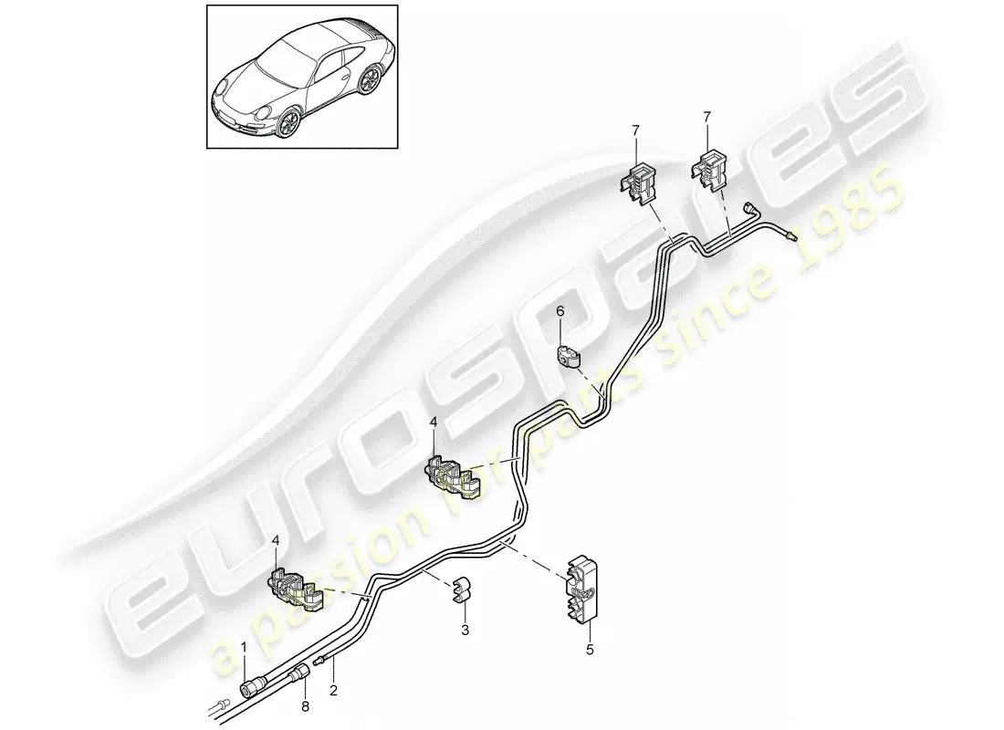 porsche 2012 (997-2) fuel system parts diagram