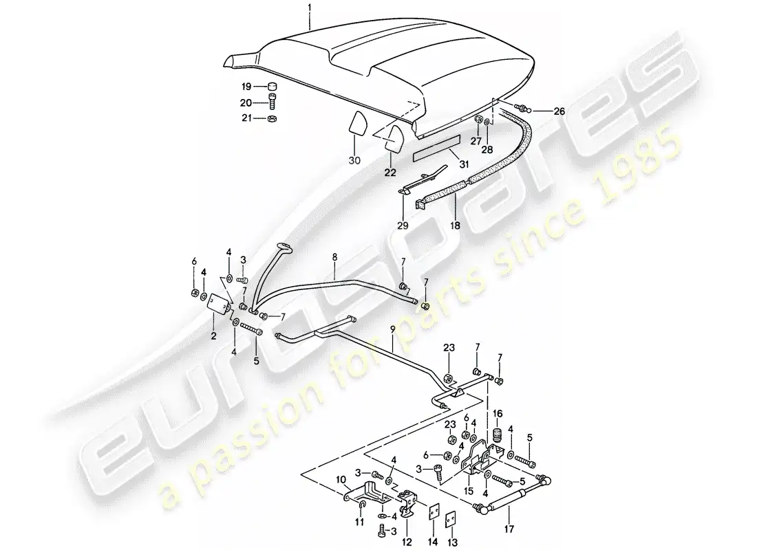 porsche 1988 (911) rear covering - d - mj 1989>> - mj 1989 parts diagram