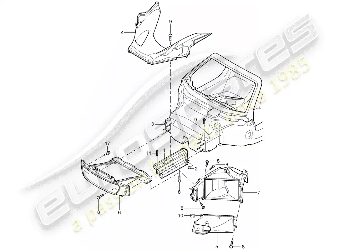 porsche 2005 (carrera gt) front end parts diagram