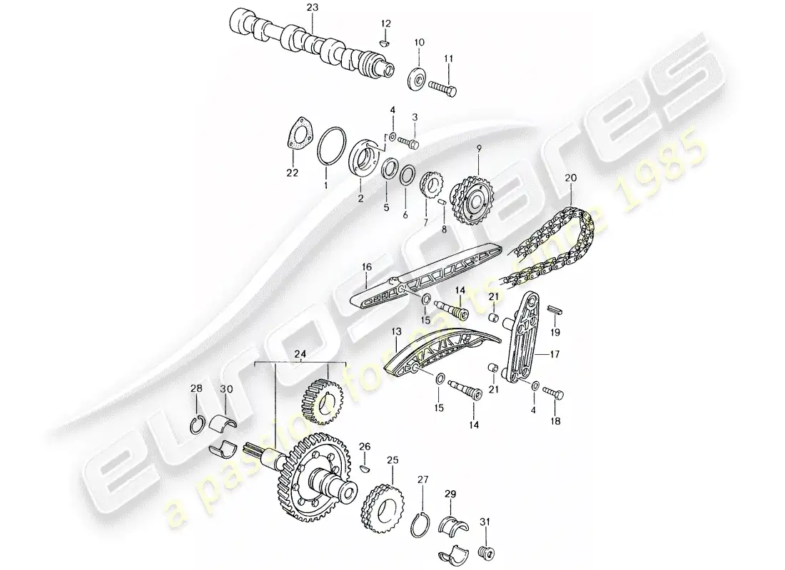 porsche 1994 (993) valve control parts diagram