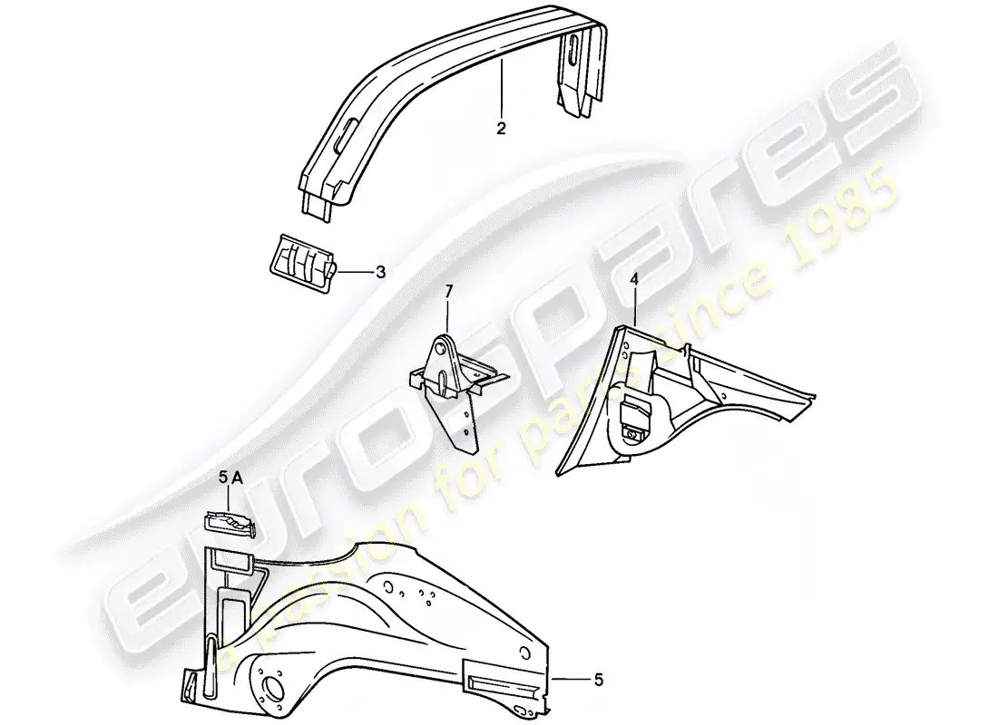 porsche 1988 (911) interior panelling parts diagram