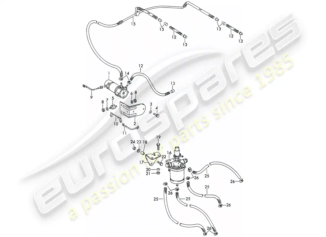 porsche 1967 (911/912) fuel pump - (hardi) - and - fuel filter - d - mj 1969>> parts diagram