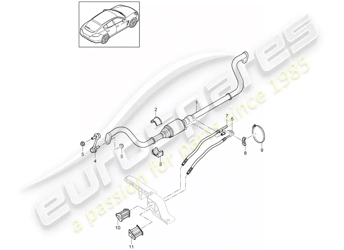 porsche 2012 (panamera 970) stabilizer parts diagram