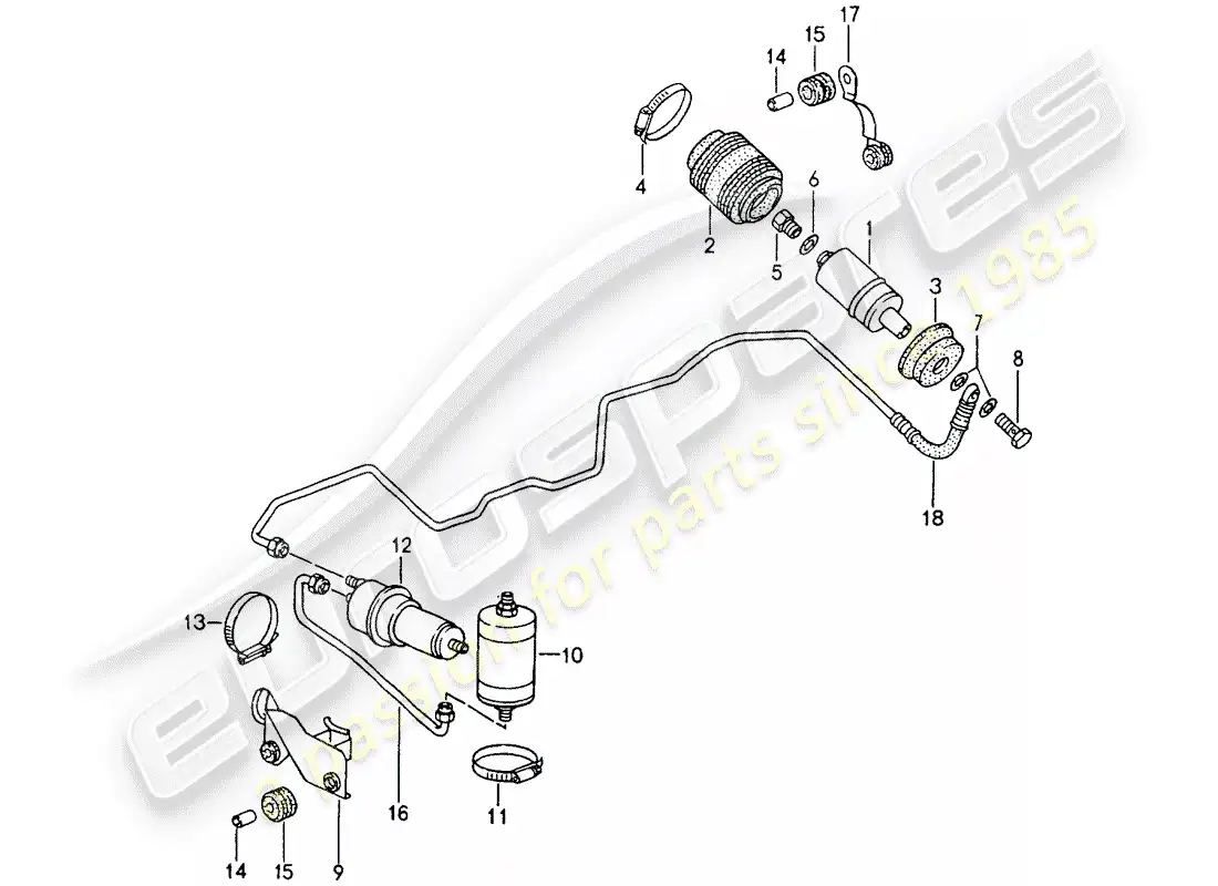 porsche 1994 (964) fuel system parts diagram