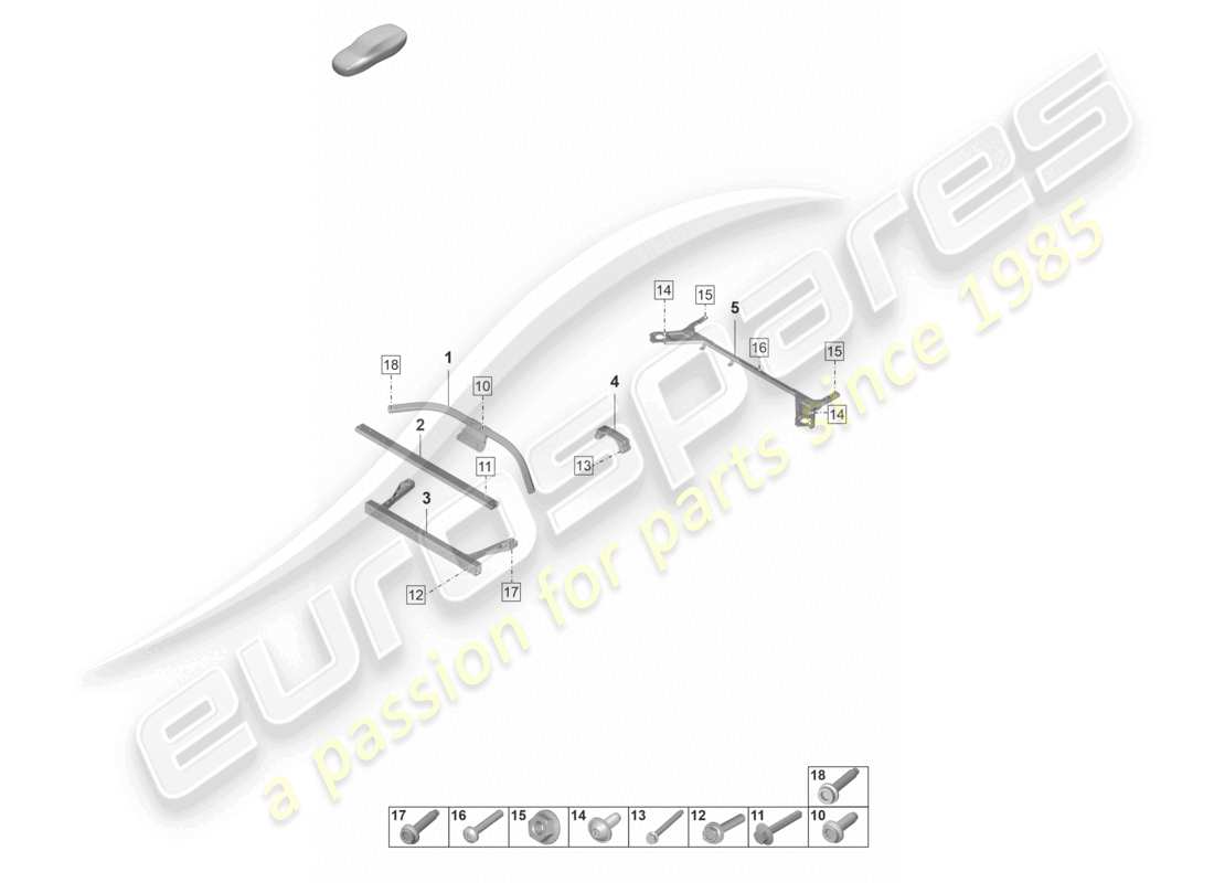 porsche 2022 (taycan 9j1-1) dome strut front and rear reinforcement part diagram