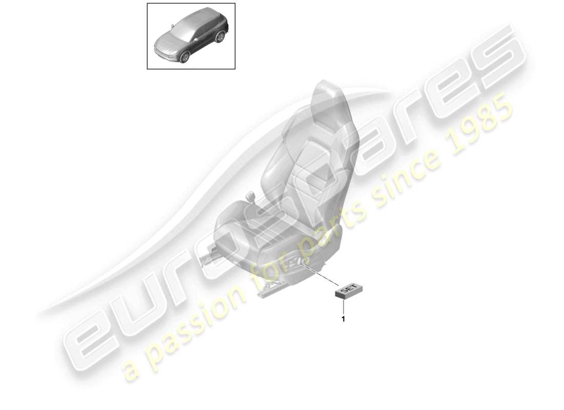 porsche 2022 (cayenne e3 9ya/9yb) repair set for seat occupied sensor only for: usa canada part diagram