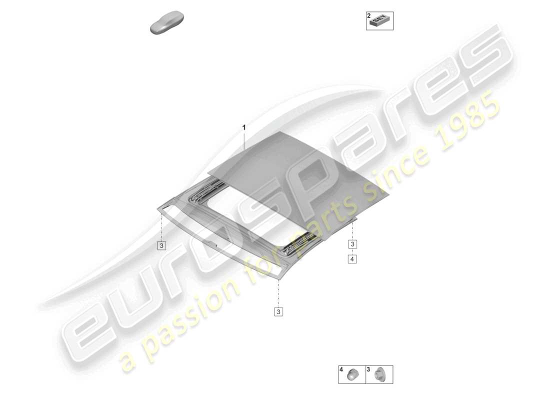 porsche 2023 (panamera 971-2) glass sliding roof frame part diagram