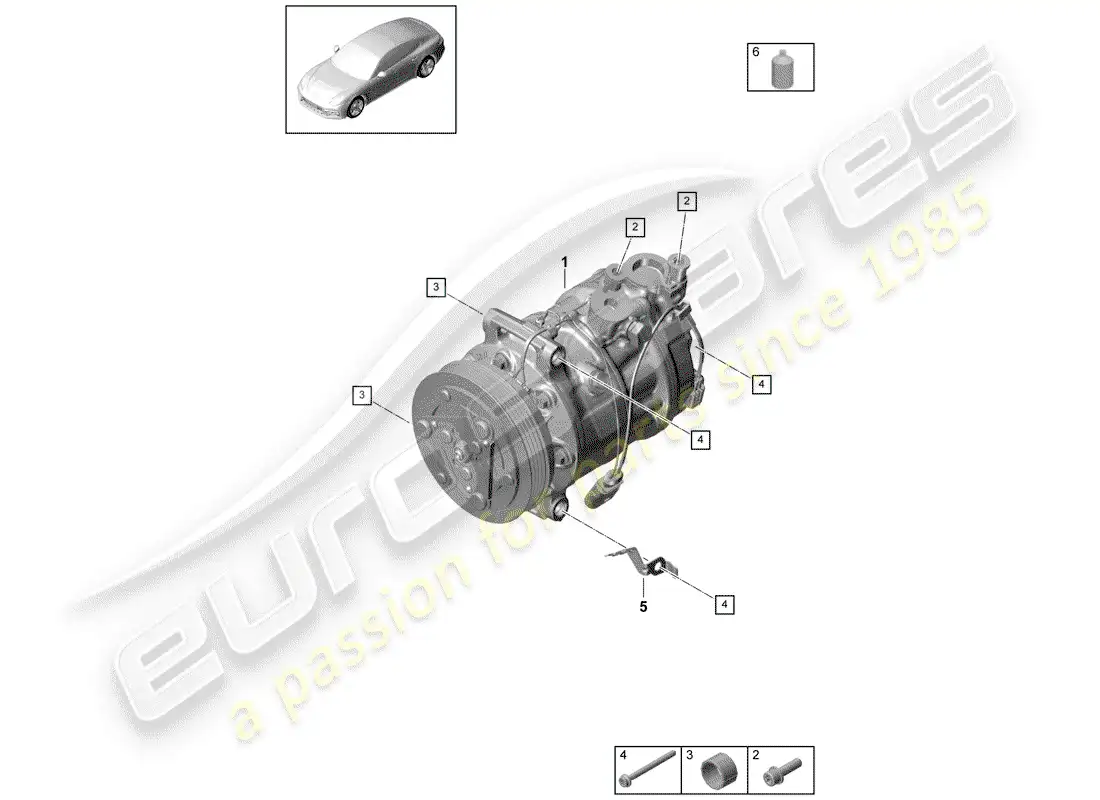 porsche 2017 (panamera 971-1) compressor part diagram